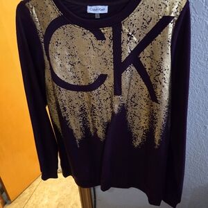 CK, S, Purple gold shirt